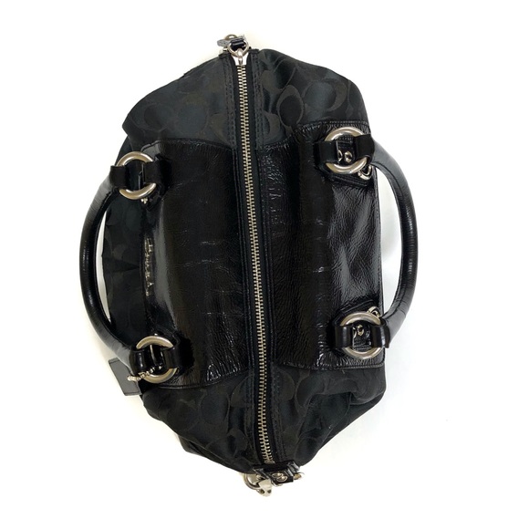 Coach Ashley Signature Satchel Black Canvas Bag - Picture 5 of 13